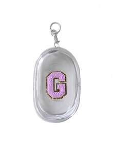 便携迷你透明拉链收纳袋,紫色毛巾布刺绣字母A-Z,小巧多功能收纳袋,耳机充电器收纳盒带钥匙扣,透明旅行配件,精致小巧,适合收纳小物件,可作数据线收纳袋、手链袋等。 - 白色 - 查看 17