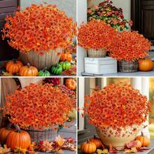 1 pièce/3 pièces/5 pièces/50 pièces - Plantes artificielles pour la décoration extérieure d'automne, marguerites en soie colorées, eucalyptus résistant aux UV, décoration réaliste pour la maison, le jardin, le porche, la terrasse, la fenêtre, la cour. Décoration pour la maison, le jardin, le porche.
