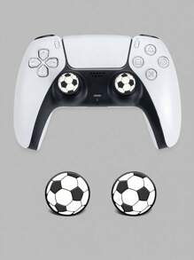Football Themed Joystick Cap, Silicone Cap, ONE 360 Mushroom Head Button Soft Rubber Cap, Suitable For Joystick Cap, Switch Pro Joystick Cover, XBOXONE Football Joystick Protective Cap - Black and White - View 1