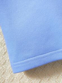 男童Polo衫，英伦风休闲长袖T恤，宽松版型，儿童春秋季新品 - 淺藍色 - 查看 7