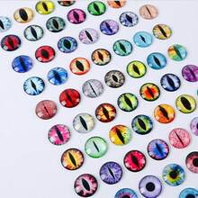 10颗（5对）6/8/12/16毫米玻璃眼珠，适用于DIY动物工艺品（狗、猫、恐龙）和娃娃眼睛（颜色和款式随机发货） - 彩色 - 查看 2