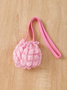 Baby Girls' Fashionable Casual Cute Floral Puff Sleeve Round Neck Romper, Summer