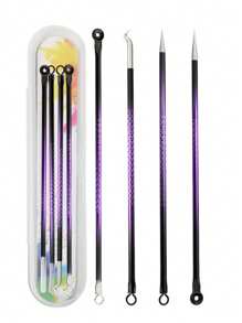 4Pcs Blackhead Acne Remover Acne Blackhead Removal Needle Facial Skin Pores Cleaning Set Tools,Blackhead Remover,Beauty,Skin Care Products,Spa,Self Care,Skin Care Tools,Face Care,Esthetician Supplies,Skin,Face Wash,Facial