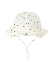1 pieza Sombrero de cubo de algodón puro para bebé, sombrero de cubo estampado para bebé, sombrero de sol de unicolor unisex - Multicolor - Ver 10