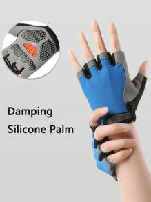 1 Pair Fitness Half Finger Gloves For Men's Sports Cycling Outdoor Gym Silicone Shock Absorbent Sweat Absorbent Breathable Anti Slip Cycling Gloves For Men's Half Finger Sports Fitness Summer Thin Outdoor Dynamic Cycling Anti Slip Dew Finger Shock Absorbent Breathable