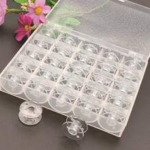 1pc Sewing Machine Spool Box, 25/36pcs Transparent Shuttle Cores, 25/36pcs Empty Spool Storage Box, 25/36pcs Transparent Plastic Storage Box, Used For Household Sewing Accessories And Art Supplies - White - View 13