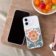 Suitable For 16/15/14/13/12 Pro Max 16 Plus, And Earlier Versions Of Fashion Bohemian Floral Pattern Phone Case.With Shockproof Protection, Magnetic Wireless Charging And Transparent Acrylic Design. - 無色 - 查看 4