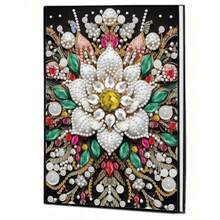 1 Set DIY Special Shaped Diamond Art Notebook Kit - Floral Design On PU Leather, Crystal Rhinestone Diamond Painting Notebook Diary, Wireless Size 20.8cm*14.5cm/8.18in*5.7in, Craft Diary For Home Office Travel Writing And Painting - Multicolor - View 14