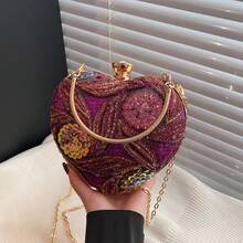 1 Piece New Fashion Sequin Shoulder Bag Vintage Handbag For Ladies Evening Party Bag - 紫色 - 查看 3
