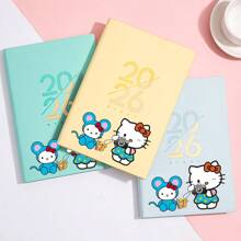 Sanrio دفتر تخطيط يومي ل- هالو كيتي سانريو لعام 2026، دفتر يومي لمدة 365 يوم، دفتر إدارة الوقت باللغة الإنجليزية، لوازم مدرسية، عودة إلى المدرسة، مناسب كلوازم مدرسية للطلاب العائدين وكهدايا للطلاب.