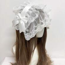 1pc/Set Women's Colorful Butterfly Decor & Wide Lace Headband Hair Accessories, Suitable For Daily Wear And Cosplay, Cute Style, Made Of Polyester And Spandex Halloween Valentine's Day