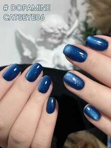 XEIJAYI 1PC Blue Cat Eye Gel Nail Polish, UV LED Curing, Long-Acting Fast Drying Nail Art Gel - Ideal Gift For Women For Spring And Summer - 藍色 - 查看 5