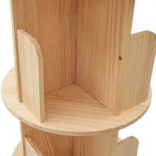 YUNRUX Book Organizer Bookcase Bookcase Standing Shelf Mini Wooden Side Table Rotatable 4 Compartments - Ginger - View 8