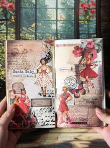 have a good day 25pcs/Pack Vintage Girl Stickers, Creative Aesthetic Stickers, DIY Decorative Collage Craft Materials, Holiday Gifts, Personalized Scrapbooking School Supplies