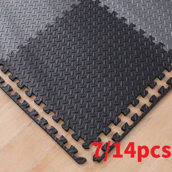 Set de 14 piezas de alfombra de piso de espuma EVA de estilo minimalista moderno, esterilla multifuncional antideslizante, resistente al agua y a las manchas, fácil de limpiar, adecuada para MMA, gimnasia, fitness en casa, baldosas de empalme - Antideslizante, duradera y protectora, adecuada como regalo para el Día de la Mujer, Día de la Madre, Navidad, Halloween y Año Nuevo