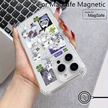 Inoue Toro Phone Case Compatible With For 16, 15, 14, 13, 12, 11 Pro Max Mini XR XS X 7 8 Plus, Featuring Four-Corner Drop Protection, Transparent, Magnetic, And Soft TPU Back Cover. - Trong sáng - Xem 6