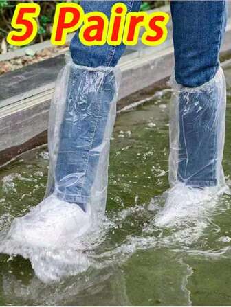1-10 Paar Einweg-Regenschuhüberzüge, wasserdichte Regenüberschuhe, langanhaltend, geeignet für Regentage. Wasserdichte Regenschuhüberzüge, elastisch, geeignet für Regenmäntel und Regenschirme. Unisex Einweg-Wasserdichte Schuhüberzüge, langanhaltend rutschfeste Schuhüberzüge, geeignet für Gärtnerei, Motorräder, Radfahren, Regentage.