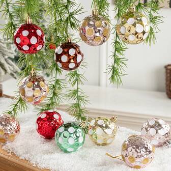 Elegant Electroplated Christmas Ball Ornaments, Christmas Tree Decorations, Accessories For Christmas Decor And Celebration Home Decor Christmas Decorations Room Decor Winter