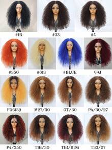 Perucas sintéticas Jerry Curl de 24 polegadas, perucas crespas e cacheadas para mulheres afro, 13x5x1,5, pretas, pré-depiladas, perucas de renda frontal Latisha para mulheres