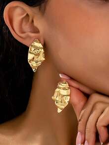 1pair Geometric Asymmetrical Stud Earrings - Irregular Earrings - View 12