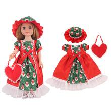 MSYO 18-Zoll American Girl Puppe Weihnachtsserie Kleiderset, inklusive Glockenärmel Weihnachtskleid, Weihnachts-Spitzenkleid, Haarclip, Schal, Puppenoutfit mit Winterweihnachtsblumen, ohne Puppe und Schuhe, tolles Geschenk zu Geburtstag, Feiertagen, Halloween für kleine Mädchen oder Freundinnen