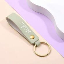 1pc Customized PU Leather Keychain Personalized Keyring Business Gift Leather Keychain For Men & Women Car Key Chain Waist Wallet Keychain Bag Pendant Gifts For Men - Multicolor - View 8