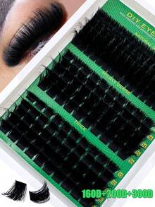 175 件 DIY 仿貂皮睫毛 160D+200D+300D 蓬松单根睫毛延长，5D 效果 0.07mm 卷曲戏剧睫毛 10-16mm 混合托盘，化妆工具，散装个人睫毛延长，适合家庭使用，日常化妆，服装表演睫毛簇，睫毛簇，单根睫毛，睫毛，假睫毛 - D - 查看 2