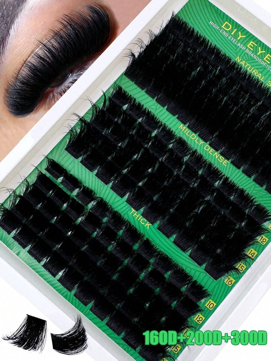 175 件 DIY 仿貂皮睫毛 160D+200D+300D 蓬松单根睫毛延长，5D 效果 0.07mm 卷曲戏剧睫毛 10-16mm 混合托盘，化妆工具，散装个人睫毛延长，适合家庭使用，日常化妆，服装表演睫毛簇，睫毛簇，单根睫毛，睫毛，假睫毛