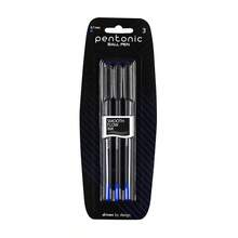 Bolígrafo Pentonic 07 mm, Color azul, Paquete de 3 unidades,  Tinta de secado rápido, escritura suave ideal para escuela y oficina - Azul - Ver 1