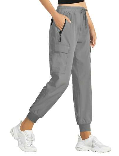 Lightweight Women's Hiking Pants, Quick Dry Casual Joggers, Multi-Pocket Cargo Pants For Outdoor Travel And Workout.