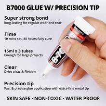 Set de 3 piezas de pegamento B7000 de 9ml, 4000 piezas de cristales de imitación plateados y transparentes de 2-6mm en 5 tamaños surtidos (negro, blanco transparente) para manualidades, ropa, zapatos, camisas y joyería artesanal con gemas planas brillantes