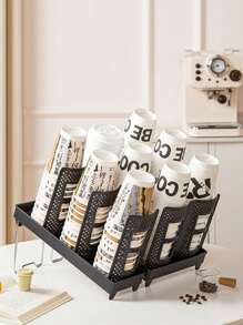 1pc Simple Circular Disposable Cup Holder,Paper Cup Holder,Water Cup Holder,Large Capacity Storage,Single Row And Double Row Can Be Selected,Suitable For Disposable Paper Cups, Water Cups, Tea Cups, Etc,Suitable For Kitchen, Living Room, Etc