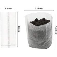 100Pcs 5.5*6 Inch Plant Nursery Bags, Non-Woven Seedling Bag  Fabric Nursery Planting Bag For Fruit Vegetable Sapling Garden Flower Seed CulturingTransplant Supply (100, 5.5*6inch)