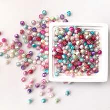 80pcs/Pack 7.5mm Dual-Color Rose Flower Loose Beads, For DIY Earrings, Bracelets, Necklaces And Other Accessories