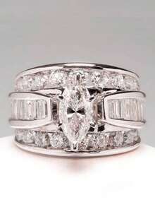 خاتم موضة للنساء، يستخدم كهدية عيد الحب، مجوهرات حفل الزفاف. مصنوع يدويًا، الزركونيا مرتبة بشكل عشوائي. يرجى الرجوع إلى الكائن المادي المستلم كمرجع رئيسي، ويمكن العثور على المواد على صفحة التفاصيل