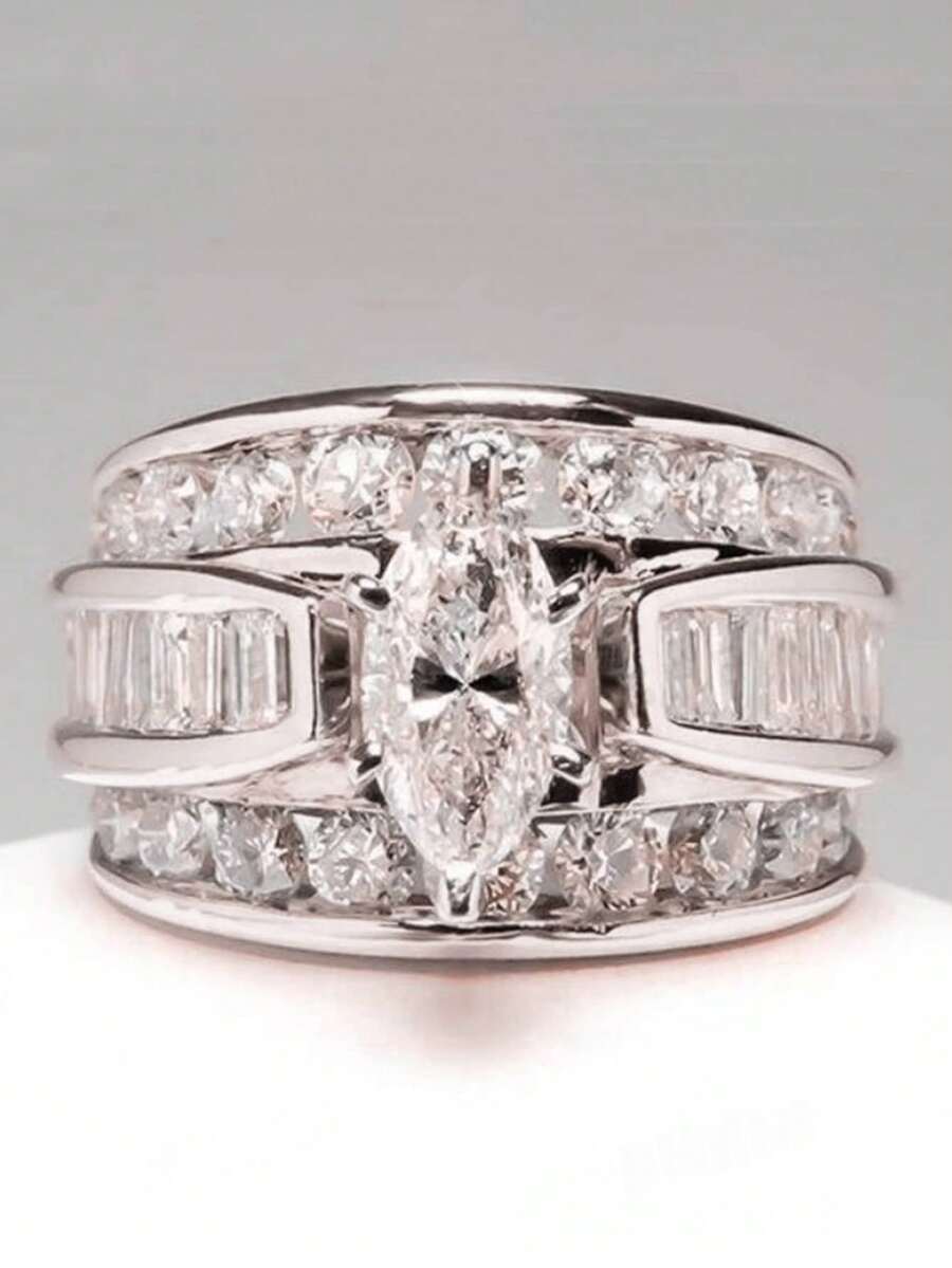 خاتم موضة للنساء، يستخدم كهدية عيد الحب، مجوهرات حفل الزفاف. مصنوع يدويًا، الزركونيا مرتبة بشكل عشوائي. يرجى الرجوع إلى الكائن المادي المستلم كمرجع رئيسي، ويمكن العثور على المواد على صفحة التفاصيل