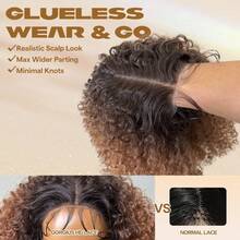 Perucas sintéticas Jerry Curl de 24 polegadas, perucas crespas e cacheadas para mulheres afro, 13x5x1,5, pretas, pré-depiladas, perucas de renda frontal Latisha para mulheres