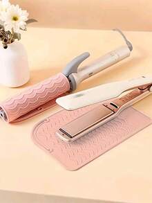 Tappetino in silicone resistente al calore di taglia grande, custodia da viaggio portatile per piastra arricciacapelli, piastra piatta, piastra lisciante e altri strumenti per lo styling dei capelli, essenziali per il ritorno a scuola, viaggi e vacanze, accessori per capelli per donne