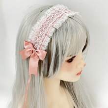 1pc Women's Black Lace Polyester Sweet Headband For Wearing With Dress Valentine's Day Back To School