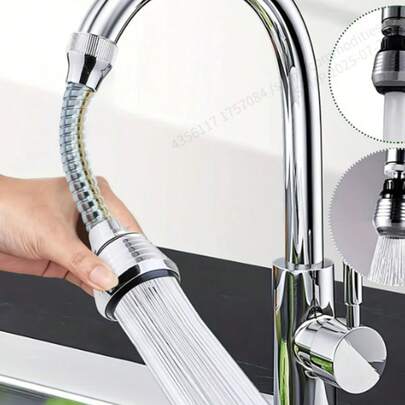 1 件，360° 旋转厨房水槽水龙头起泡器带软管 - 节水、防溅、易于安装、不锈钢阀门、塑料软管、中心安装设计，可高效洗碗，厨房水槽升级 | 现代厨房水龙头 | 喷漆饰面水龙头，适用于水槽的厨房水龙头