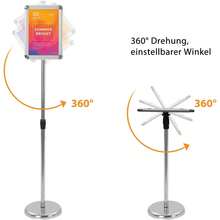 A4 Poster Stand, Adjustable Height & Angle Acrylic Display Holder – Freestanding Tabletop Or Floor Display For Events, Offices, Exhibitions – Lightweight With Stable Base - default - View 4