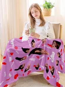 1件定制照片毯，个性化照片纪念毯，适用于床、沙发、室内、室外，可定制作为圣诞礼物、朋友礼物、家人礼物、生日礼物、结婚礼物、送给她的礼物、送给女朋友的礼物、送给父母的礼物，永恒的爱 - 款式2 - 查看 6