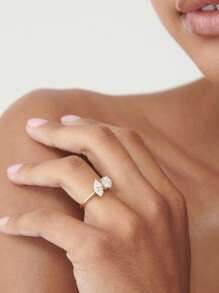 1 pezzo Anello in argento S925 con zirconia geometrica, elegante e di qualità per l'uso quotidiano delle donne