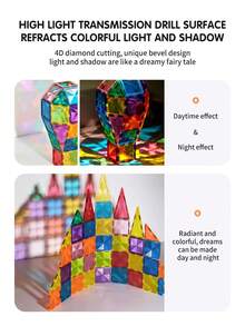 42/74/126/158 khối đồ chơi từ tính cho trẻ em, đồ chơi xây dựng thiết kế cho trẻ em, bộ khối từ tính có hộp đựng, khối từ tính mạnh, đồ chơi STEM, đồ chơi học tập và giáo dục, phát triển trí tuệ, quà tặng sinh nhật mùa tựu trường cho bé trai và bé gái (màu ngẫu nhiên) - Nhiều màu - Xem 9