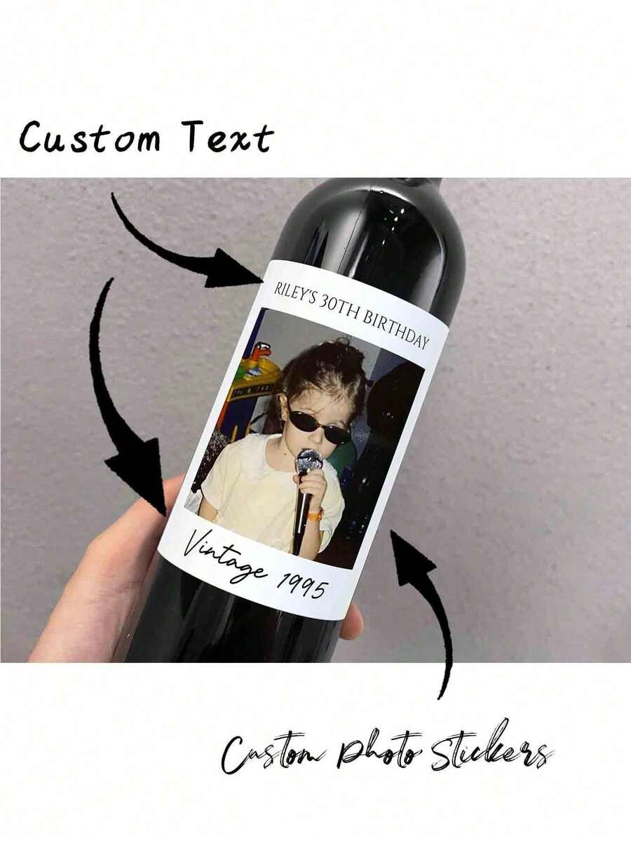 4 件/1 件个性化酒瓶 30 岁生日酒标定制 30 岁生日礼物送给她复古 1995 年生日贴纸 40 岁 60 岁生日标签 - 彩色 - 查看 1
