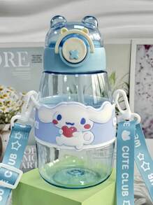 Sanrio 1 قطعة كوب كرتوني كبير البطن من سانريو بسعة 600 مل/20.28 أونصة، زجاجة مياه دائرية حديثة، محمولة مع حزام، مناسبة للاستخدام المنزلي والخارجي، مظهر أنيق، مناسبة كهدايا، هدايا عيد الميلاد، عيد الأم، موسم التخرج، هدايا مثالية