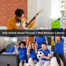 Art3dwallpanels Acoustic Panels 20 Pack Soundproof Wall Panels Acoustic Foam Sound Dampening, 3D Sound Absorbing, 12" X 12", Black