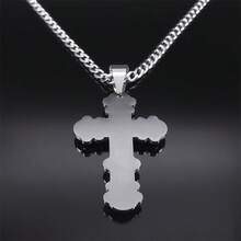Christian Bible Big Cross Pendant Necklace Hip Hop Cruz Stainless Steel Silver Color Chain For Men Necklaces Jewelry - Necklace - View 4