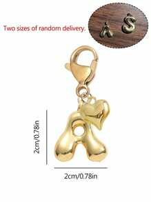 泡泡字母可爱项链吊坠包吊坠-幸运水晶吊坠搭配金色心形吊坠，字母 A-Z，闪亮合金包和背包吊坠-生日和特殊场合的完美礼物，钥匙链环包背包吊坠汽车吊坠礼物，适合女士和女孩，钱包和手提包配件。生日、情人节、母亲节送给女性的小礼物 - 金色 - 查看 10