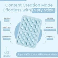 Silicone Suction Phone Case Adhesive Octo Cup Buddy Mount - Anti-Slip Holder, Hands-Free Phone Accessory For  And Android - Sticky Grip For Selfies, Videos - Baby Blue,10964257 - 藍色 - 查看 6
